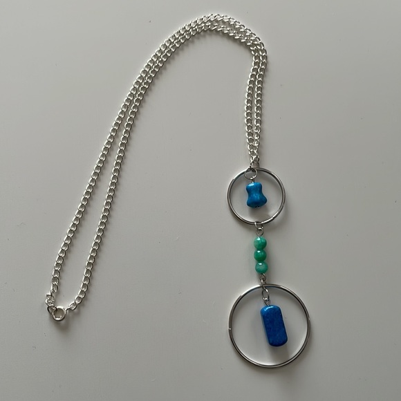 Hanging Hoop gemstone necklace - Picture 2 of 6